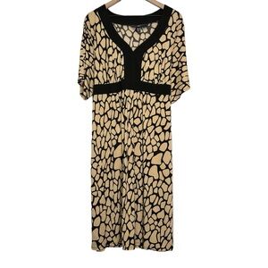 Mossimo Giraffe Print Dress 20/22W Waist Tie Short Sleeve Office Workwear NWT
